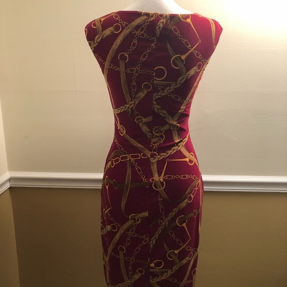 [Ralph Lauren] Gold-chains & belts” design dress - Picture 2 of 2